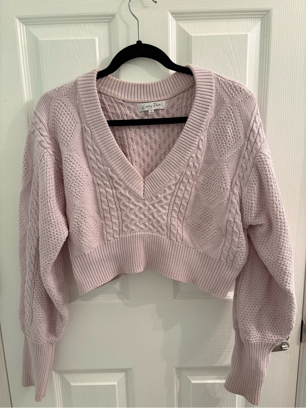 Emory Park Pink Cable Knit Cropped Sweater | Preppy Coquette